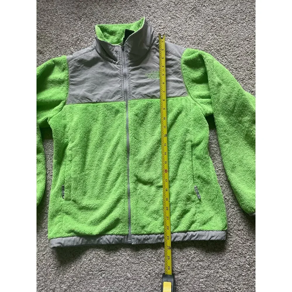 TheNorthFace Bright Green Denali Full Zip Youth Girls Jacket Large14/16 Dopamine